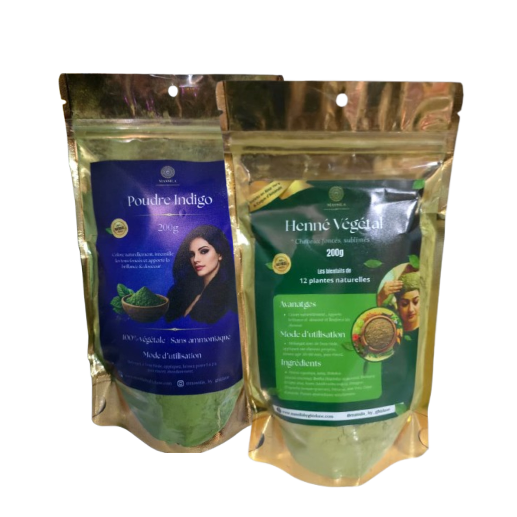 Pack Coloration Végétale Naturelle –  Massila (2 × 200g)