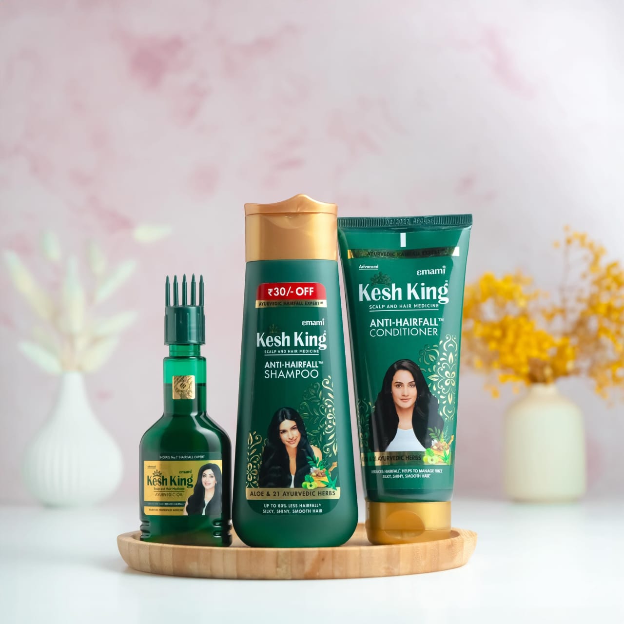 تركيبة أيورفيدية كيش كينج: زيت + شامبو + بلسم