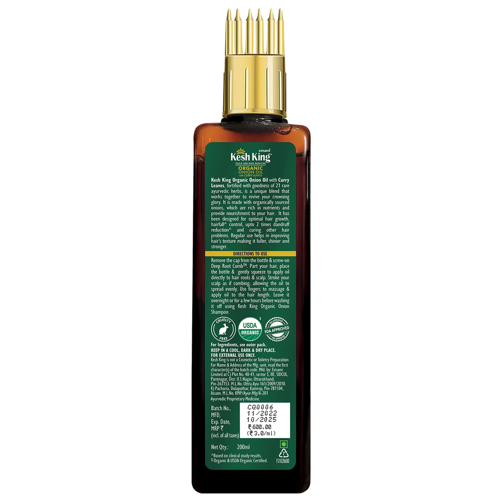 Huile Bio à l’Oignon avec Feuilles de Curry Kesh King 100ml