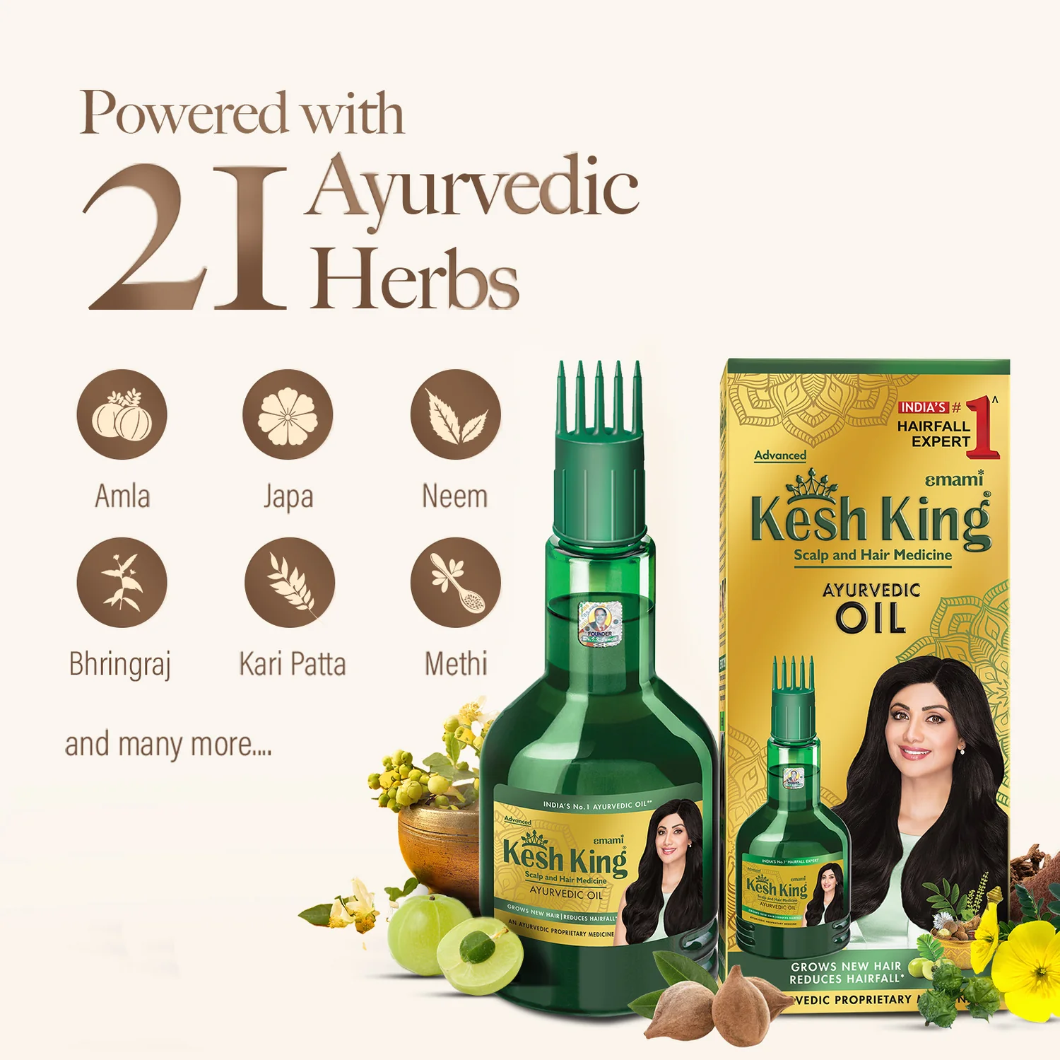 Huile médicinale ayurvédique Kesh King – Réduit la chute de cheveux, favorise la repousse