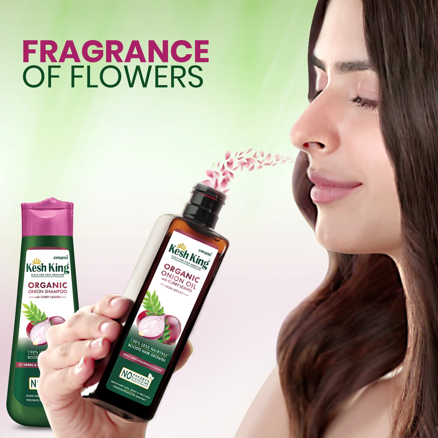 مجموعة زيت وشامبو كيش كينغ بالبصل العضوي وأوراق الكاري – 400 مل