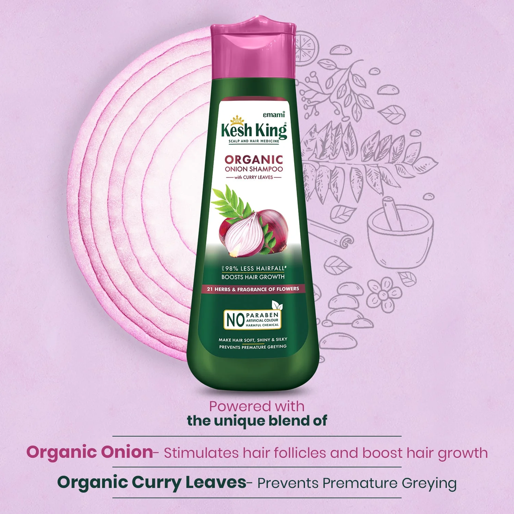 Kesh King Shampoing Bio à l'Oignon et aux Feuilles de Curry 300ml